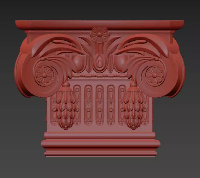 decorative column heads Low-poly 3D model_0