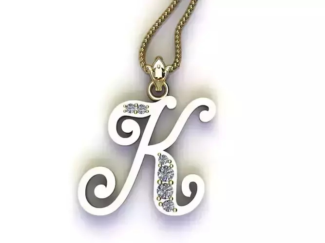 Fancy Font Style Pendant K