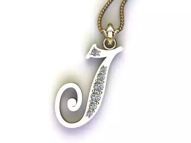 Fancy Font Style Pendant J