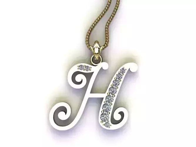 Fancy Font Style Pendant H