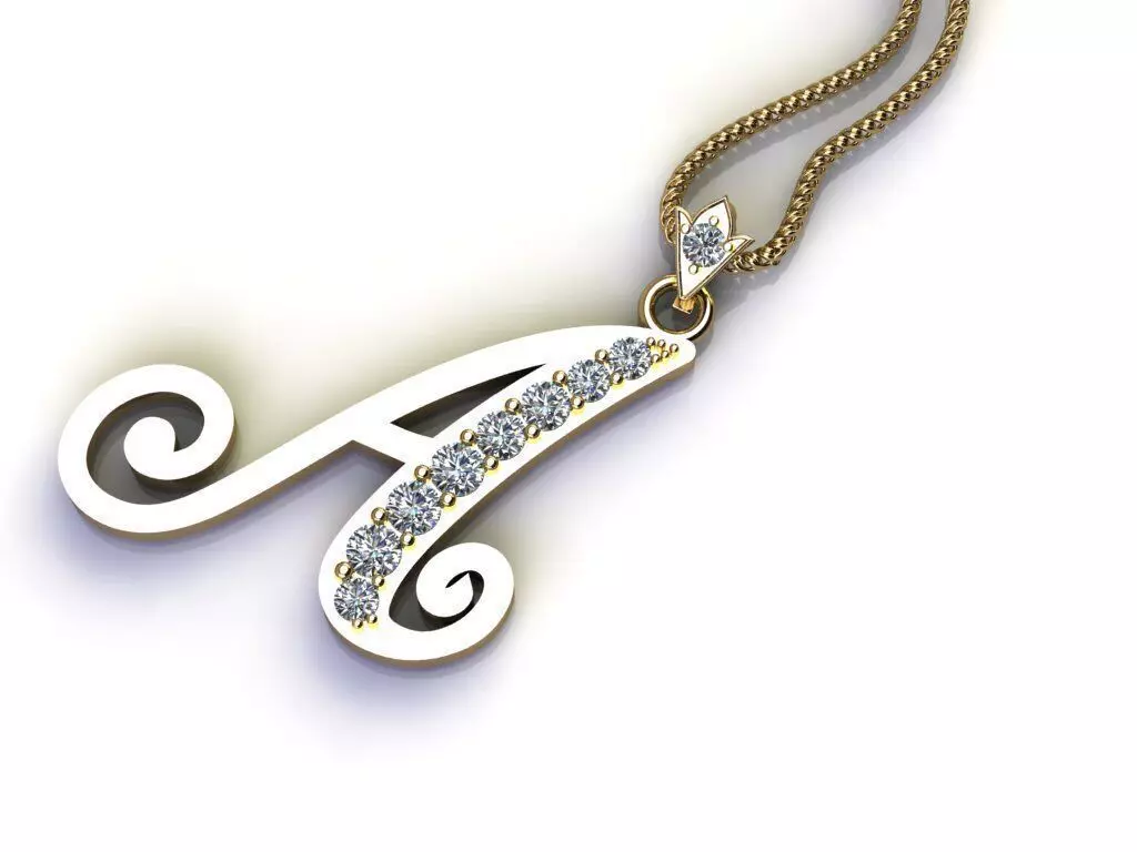 Fancy Font Style Pendant A 3D print model_0