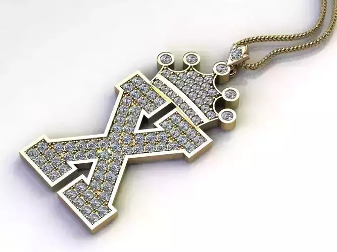 Diamond Font Style Pendant X