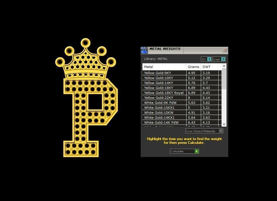 Diamond Font Style Pendant P 3D print model_5