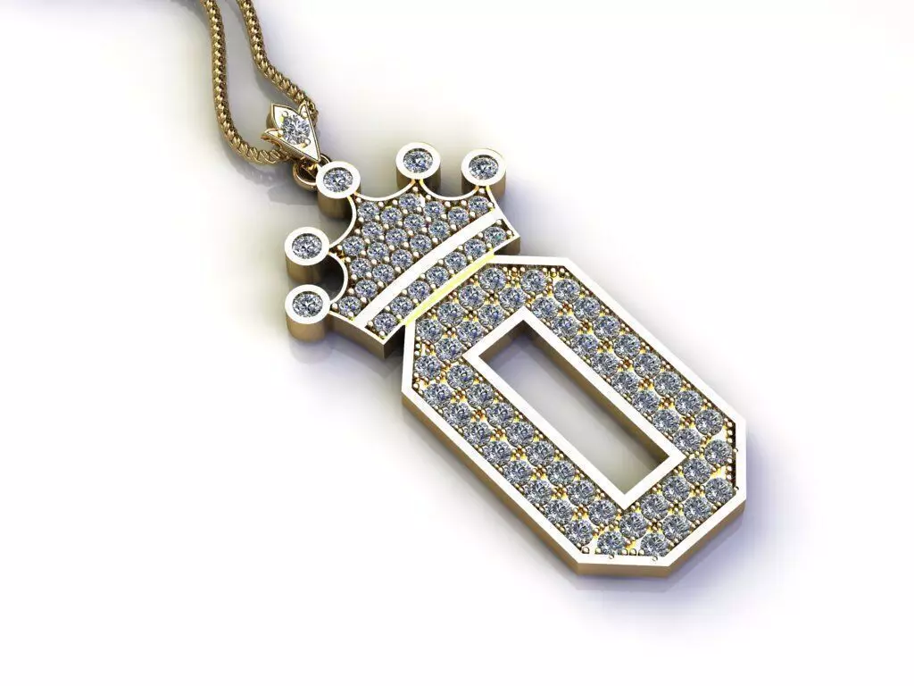 Diamond Font Style Pendant O 3D print model_0