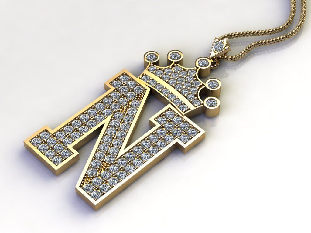 Diamond Font Style Pendant N 3D print model_3