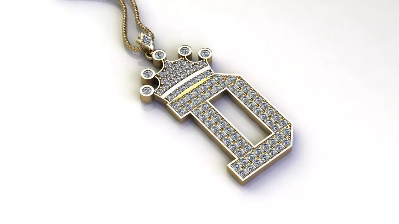 Diamond Font Style Pendant D 3D print model_0