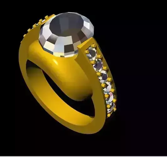 oval stone ring 3dm file