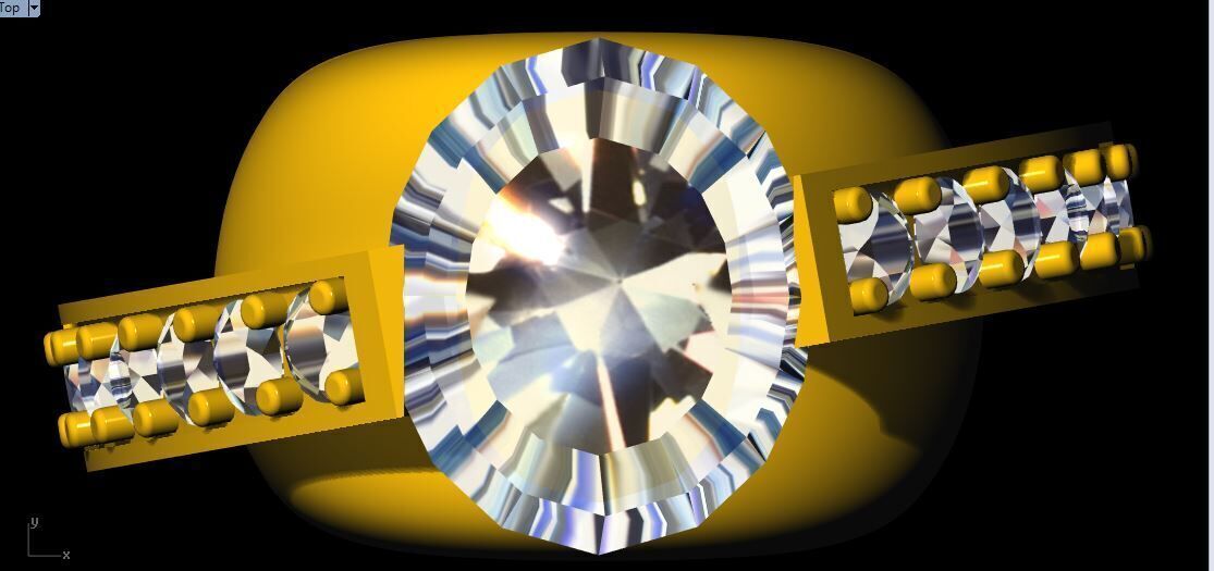 oval stone ring 3dm file 3D print model_1