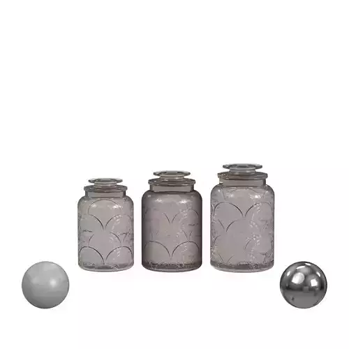Retro glass jars 3D model