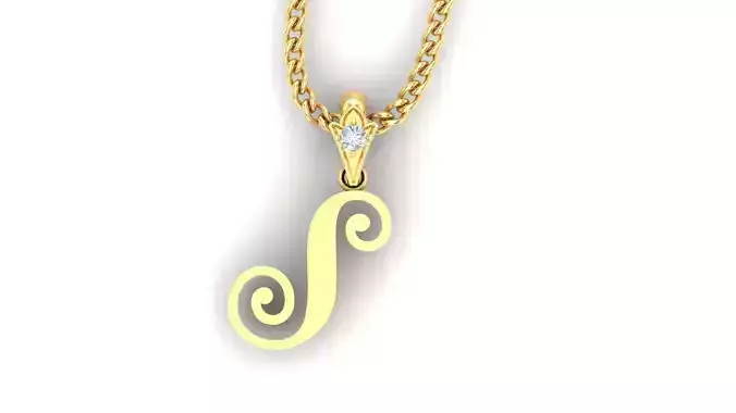 Light Gold Fancy Font Pendant S