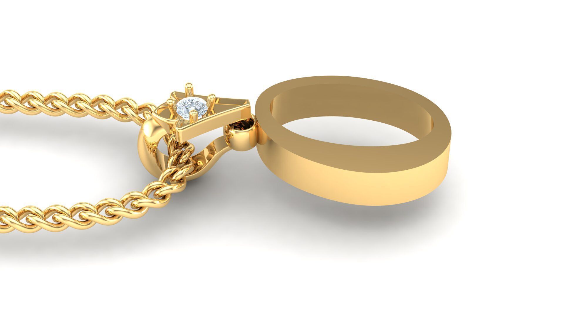 Light Gold Fancy Font Pendant O 3D print model_4