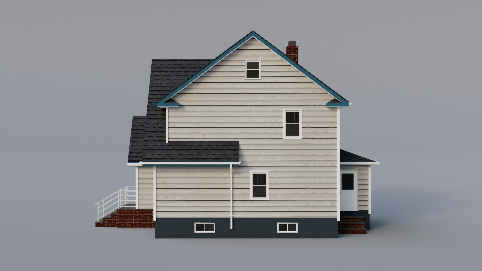 Low Poly House 28 Low-poly 3D model_3