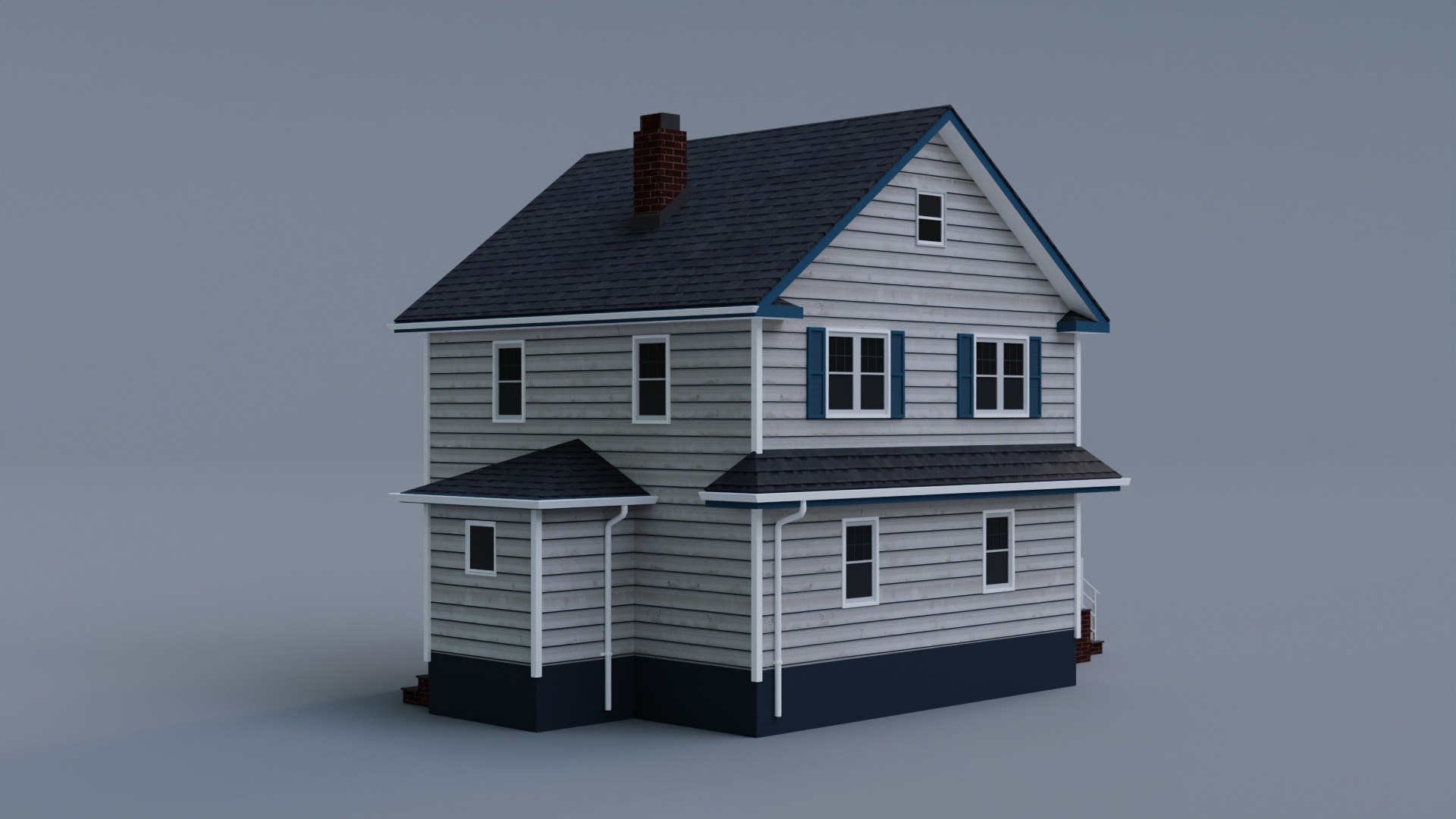 Low Poly House 28 Low-poly 3D model_5