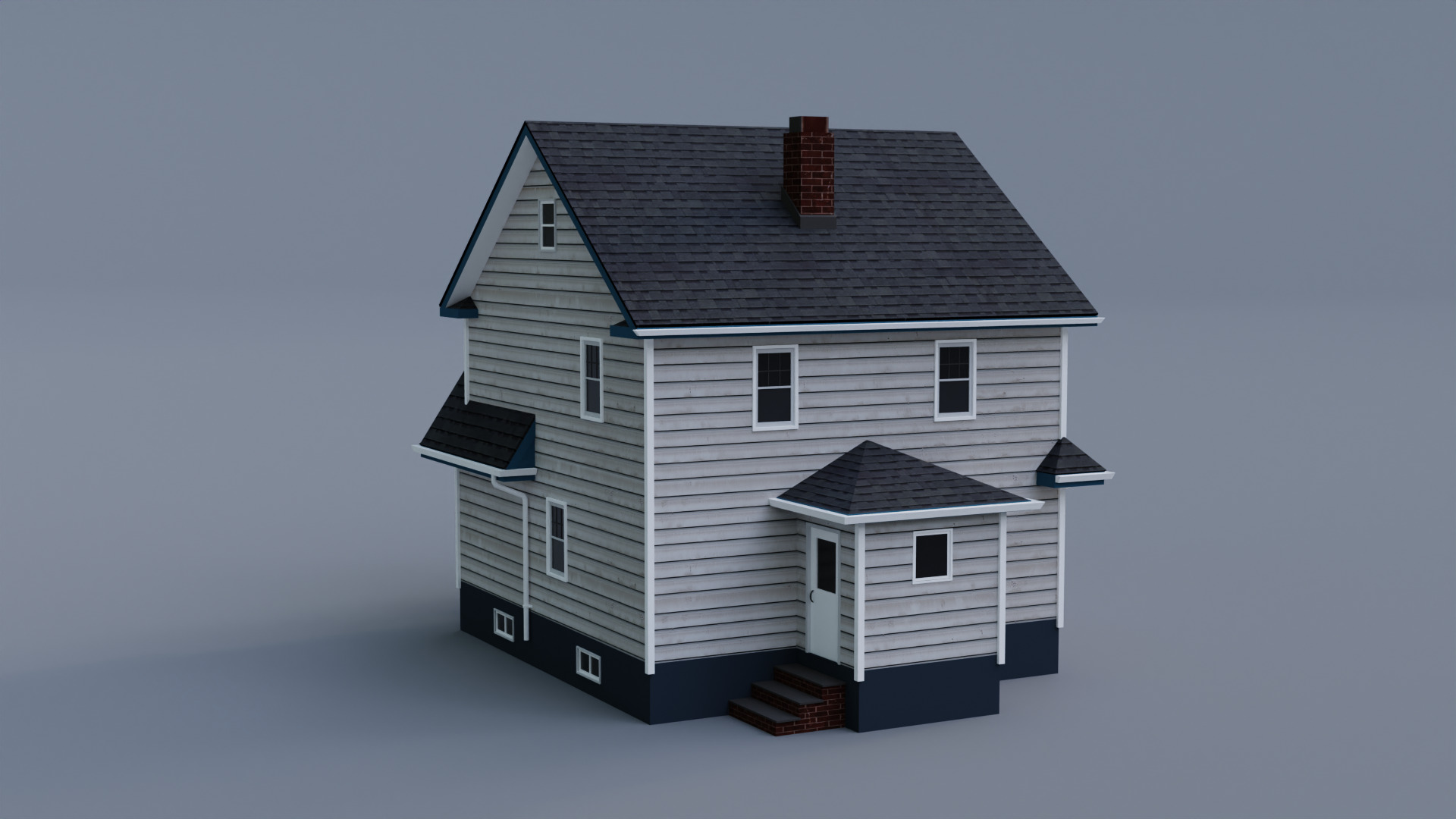 Low Poly House 28 Low-poly 3D model_6