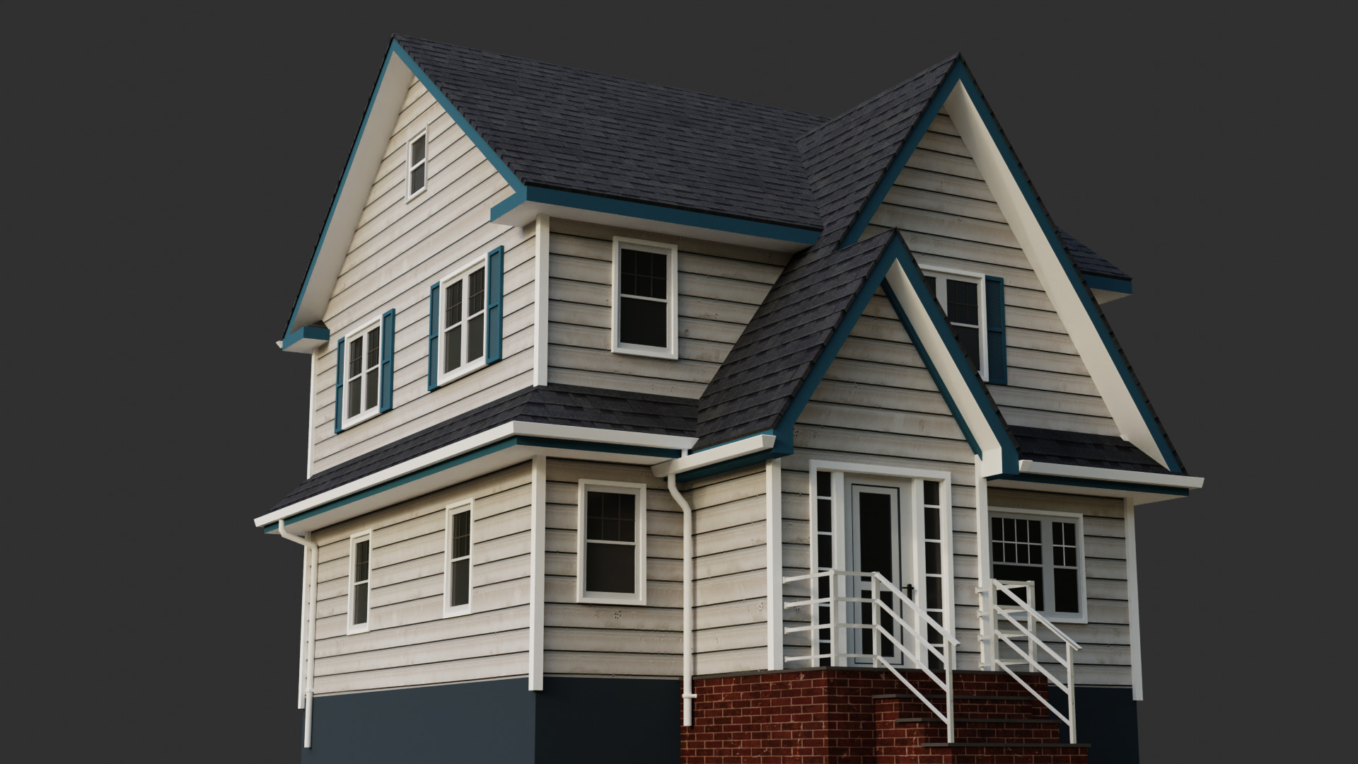 Low Poly House 28 Low-poly 3D model_7