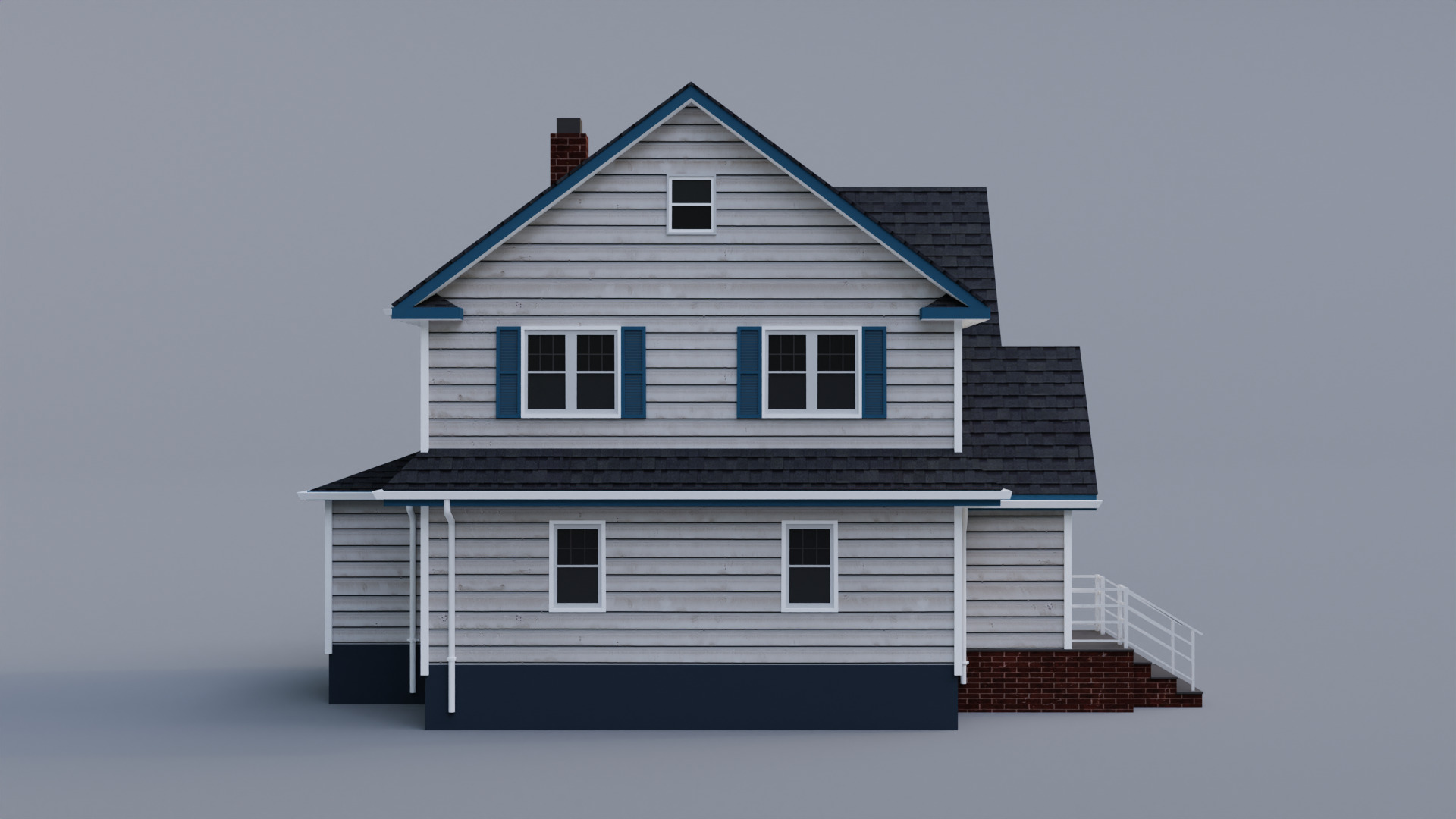 Low Poly House 28 Low-poly 3D model_4