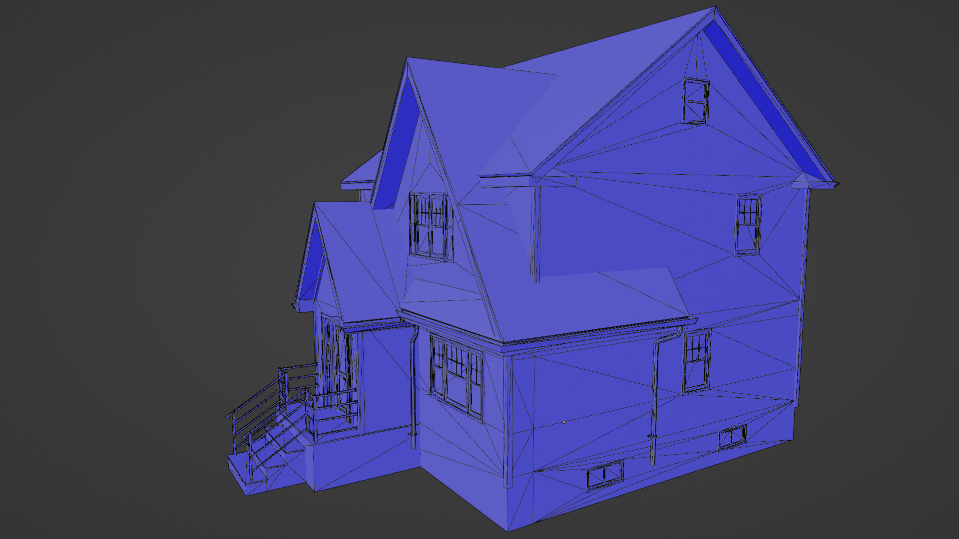 Low Poly House 28 Low-poly 3D model_9