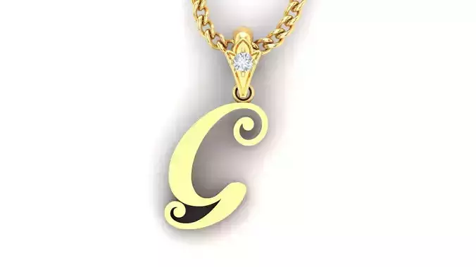 Light Gold Fancy Font Pendant G