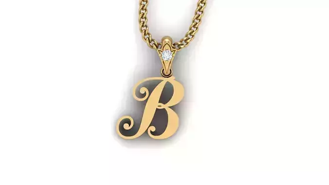 Light Gold Fancy Font Pendant B