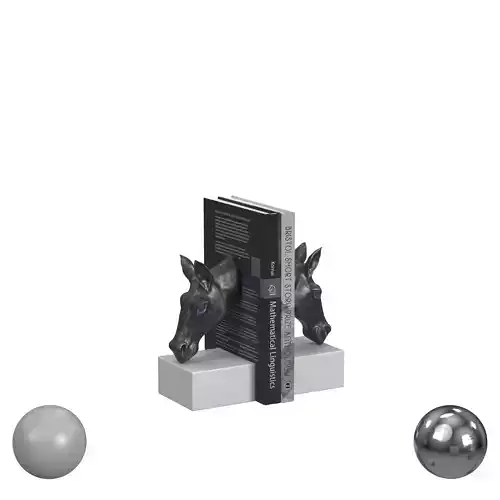 Bronze Horse and Marble Bookends