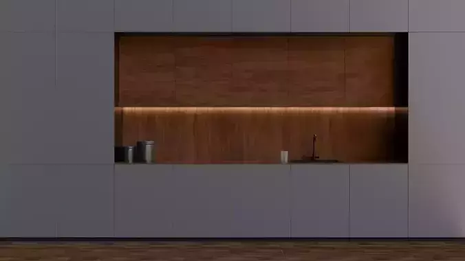 kitchen panel low poly 3d model