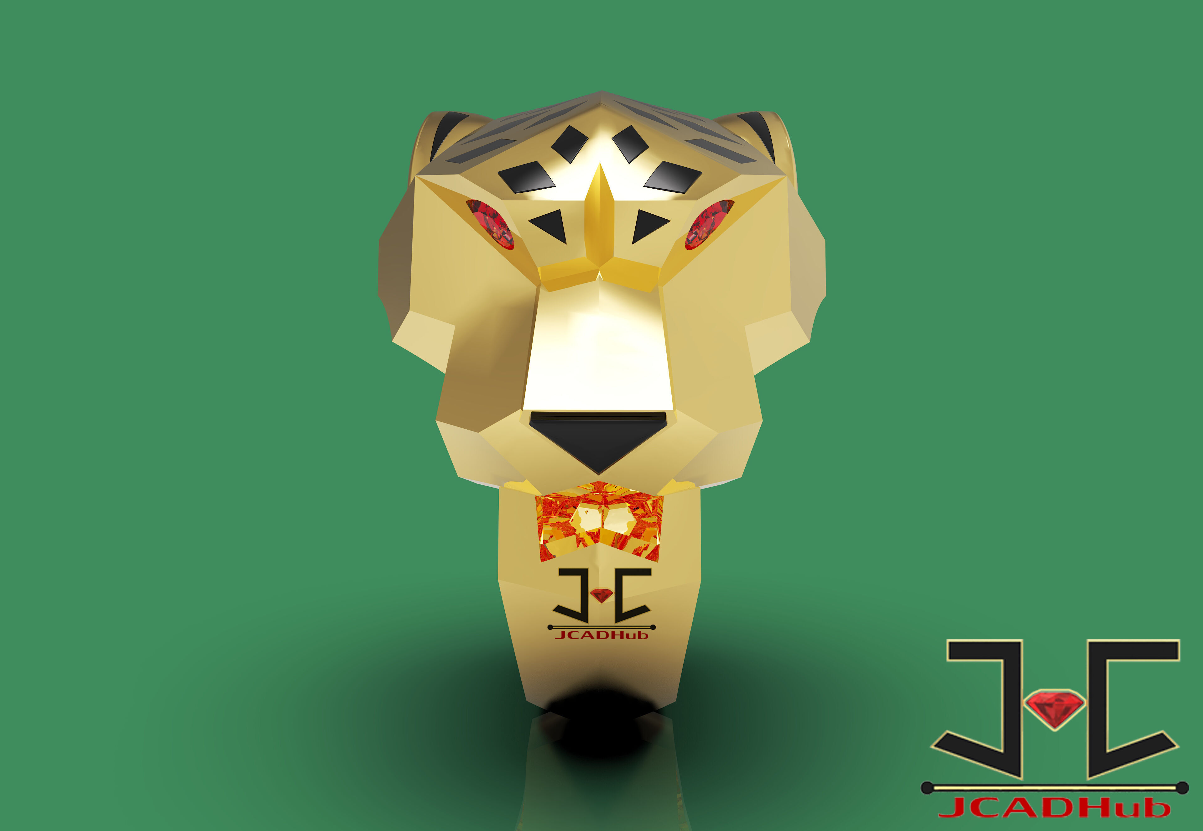 0220 - PantheR-R Ring with Back Jali - JCADHub 3D print model_4