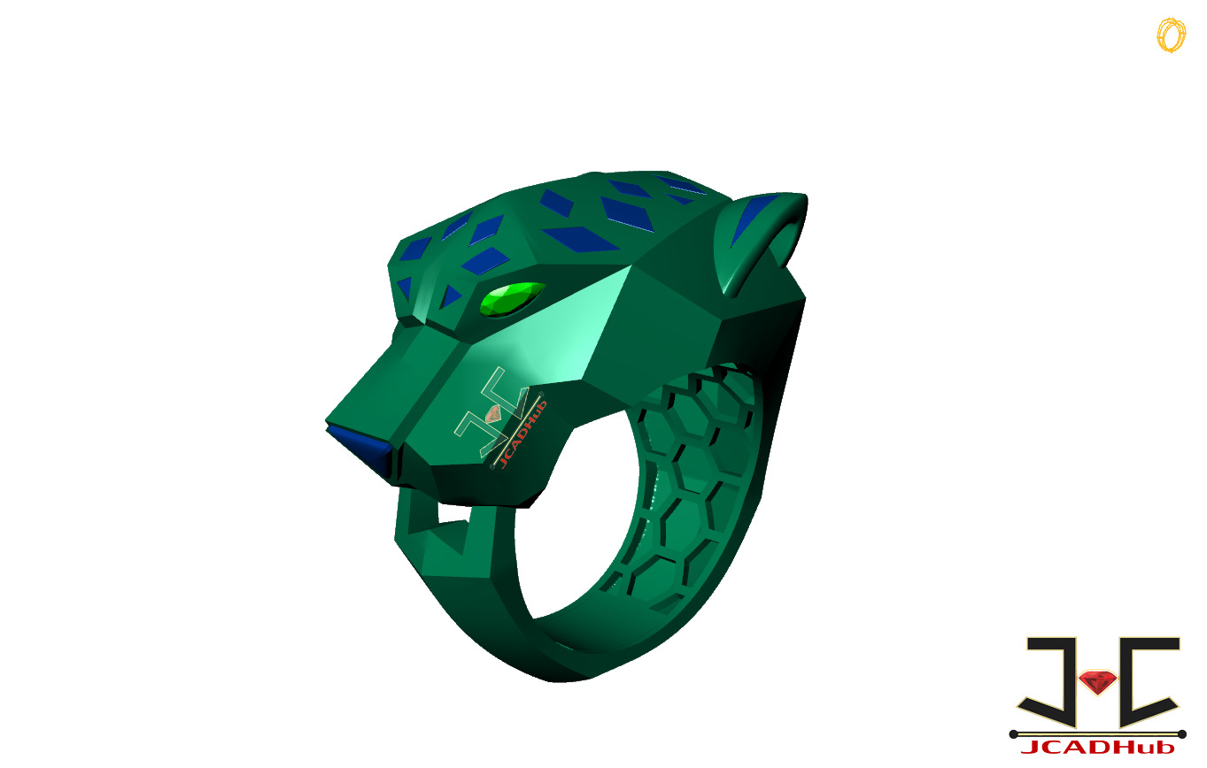 0220 - PantheR-R Ring with Back Jali - JCADHub 3D print model_8