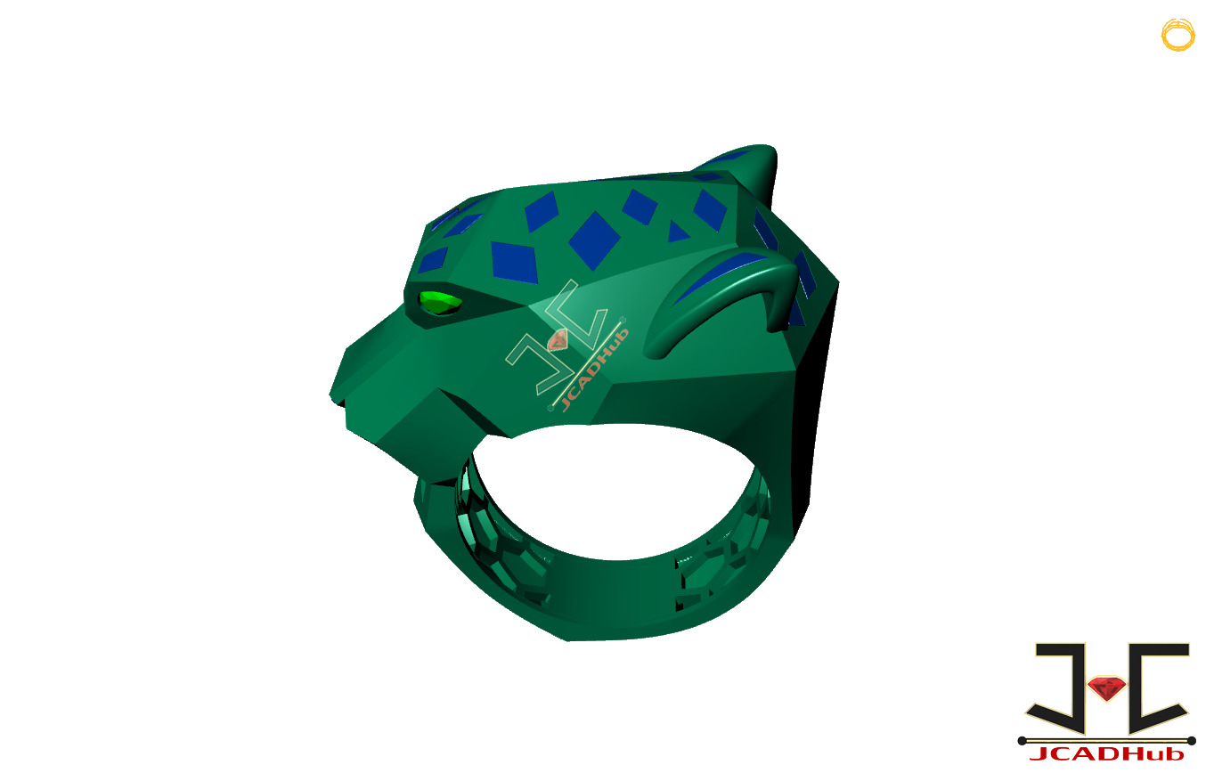 0220 - PantheR-R Ring with Back Jali - JCADHub 3D print model_9