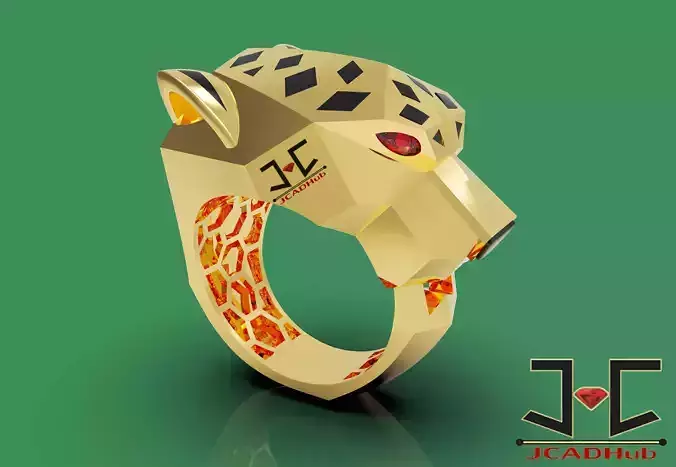 0220 - PantheR-R Ring with Back Jali - JCADHub