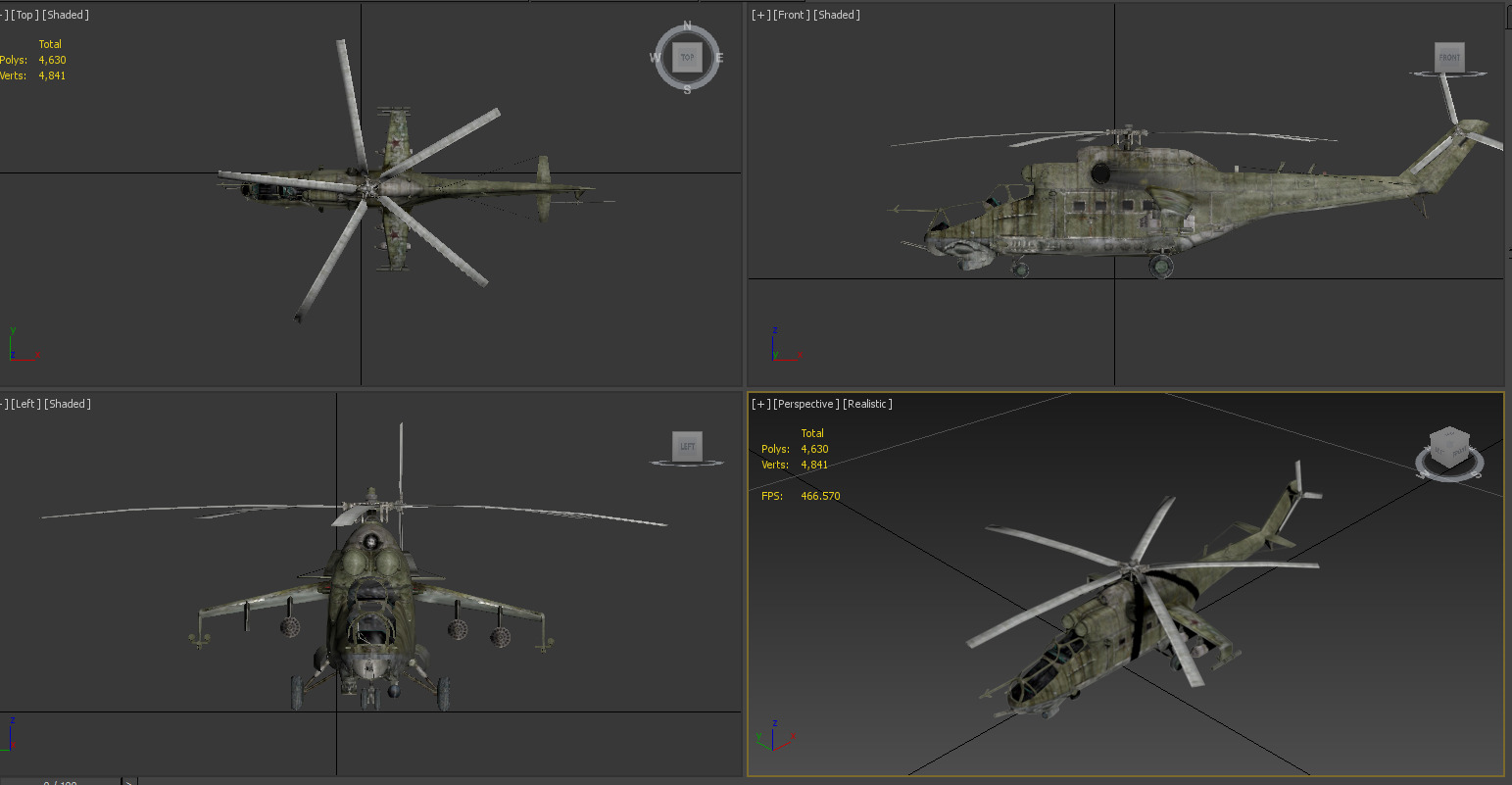 Mil Mi-24 Low-poly 3D model_11