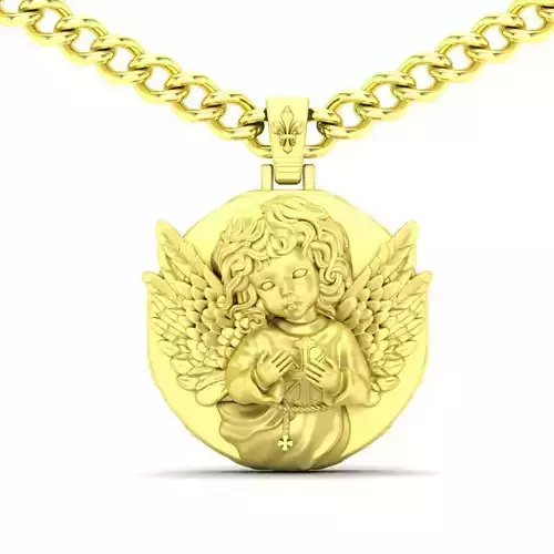 angel women gold pendant 1001