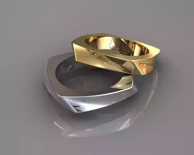 Minimalist Twisted Ring 3D Model