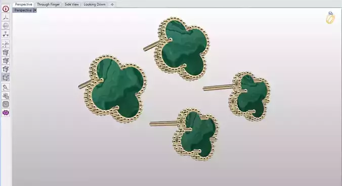 Alhambra Earrings in two sizes 3D print model