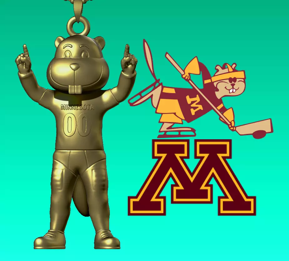 NCAA - Necklaces MINNESOTA GOLDEN GOPHERS- Hanging Figurine 3D print model