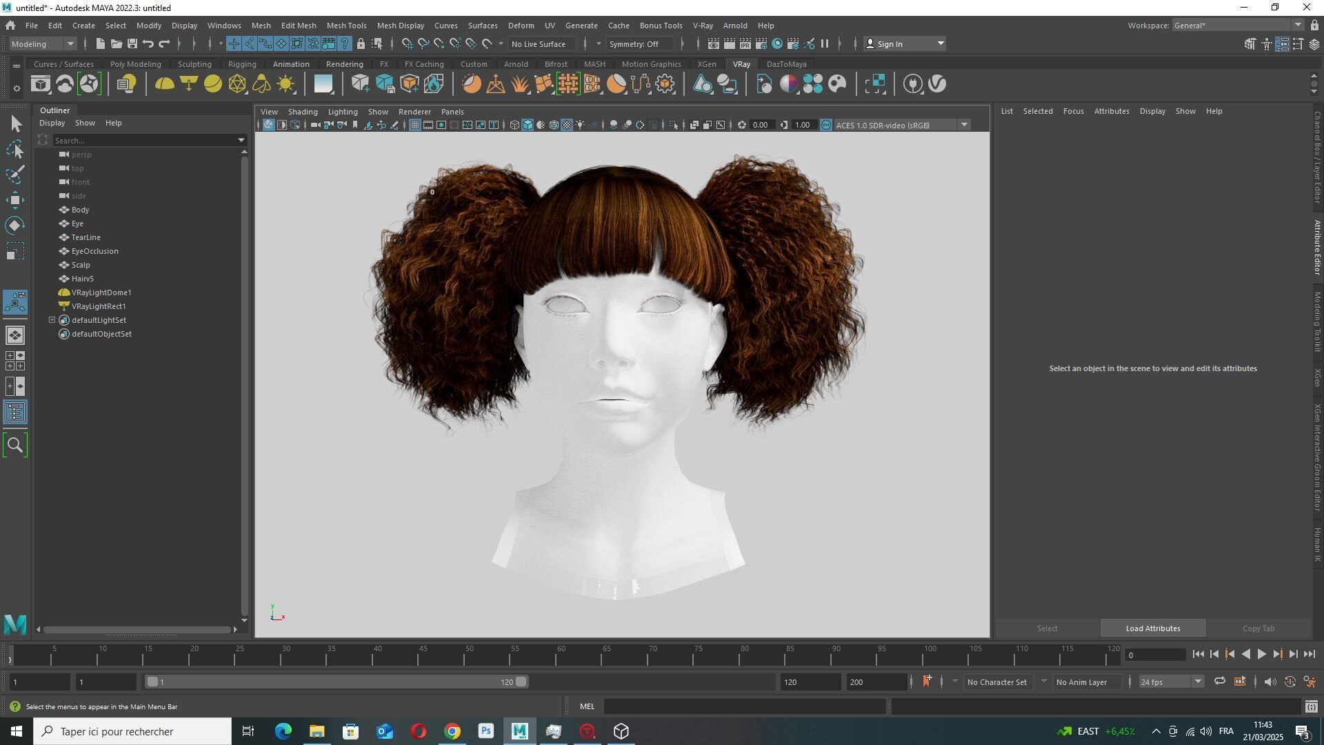 Curly Puff Pigtails with Bangs - Hair for Female Characters Low-poly 3D model_14