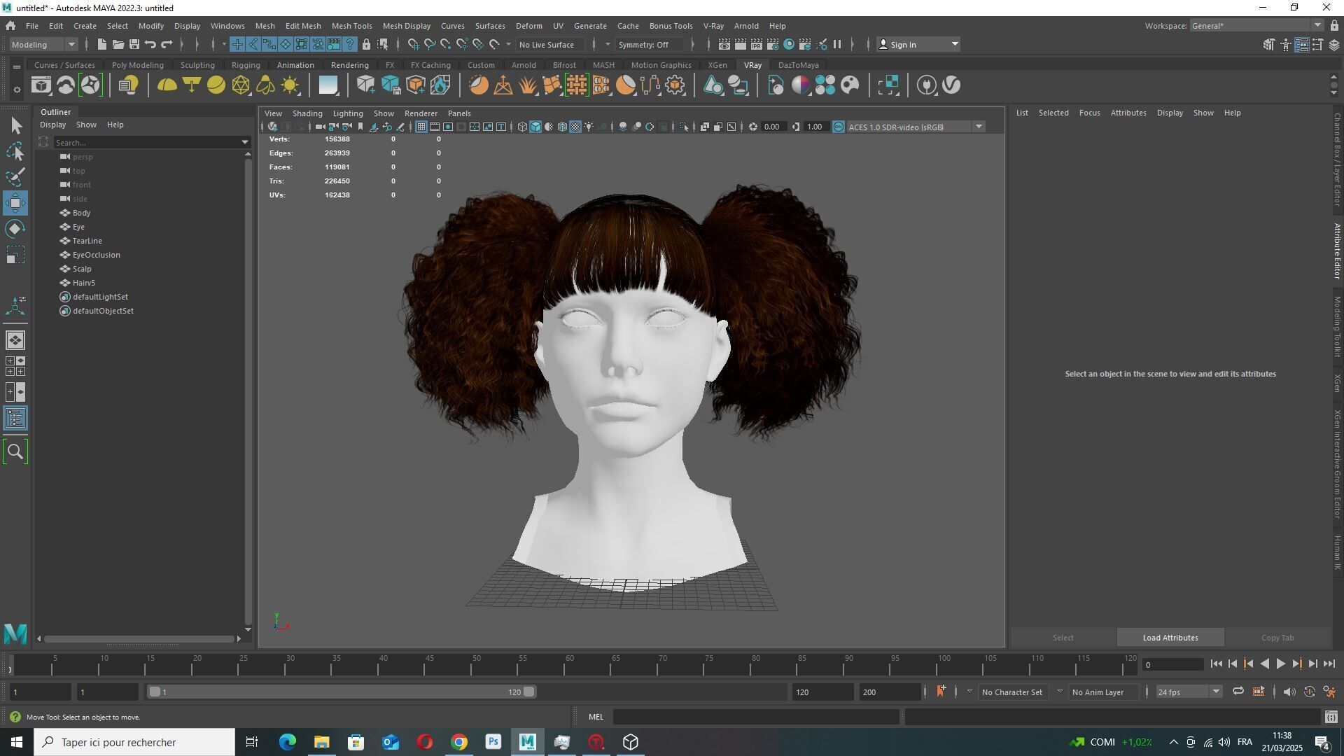 Curly Puff Pigtails with Bangs - Hair for Female Characters Low-poly 3D model_13