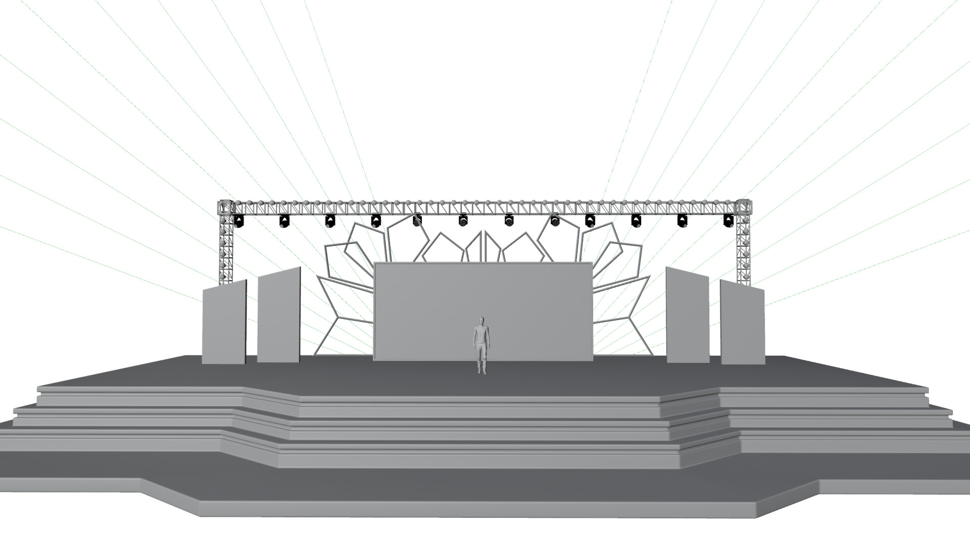 Entertainment Event Stage or Set Design with Light 3D model_23