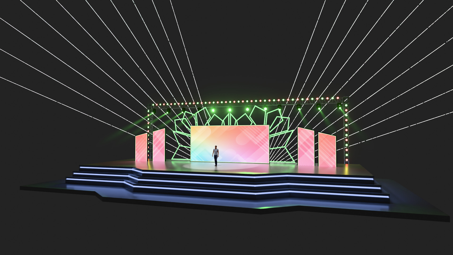 Entertainment Event Stage or Set Design with Light 3D model_3