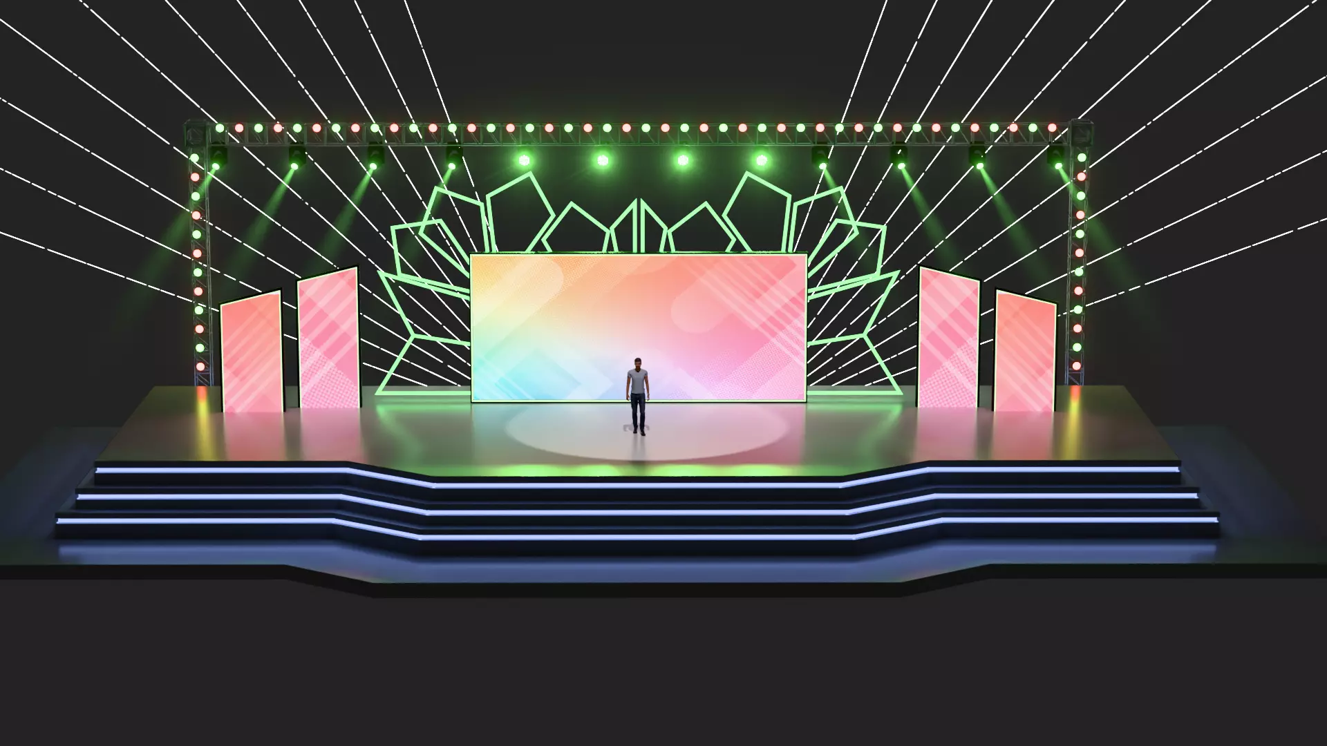 Entertainment Event Stage or Set Design with Light 3D model_0