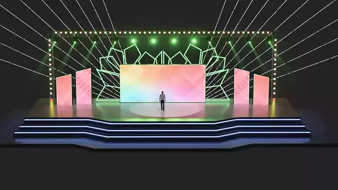 Entertainment Event Stage or Set Design with Light