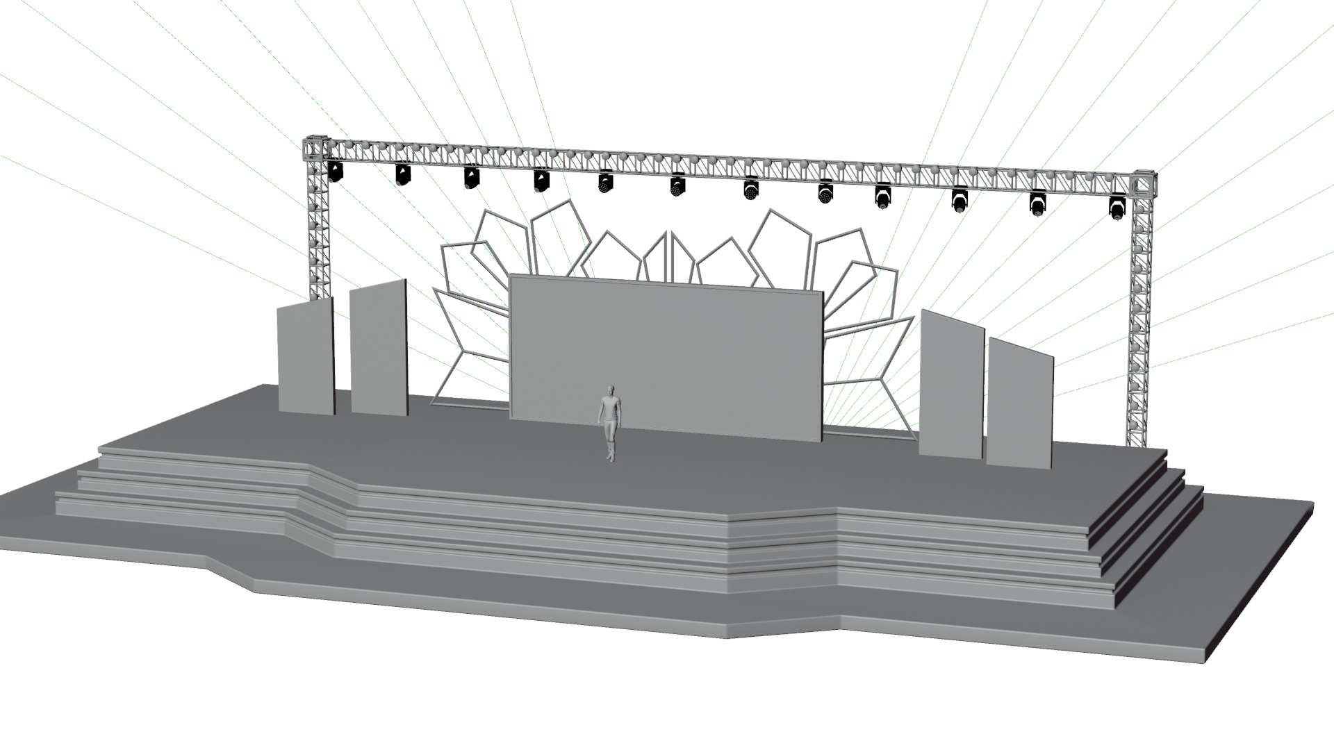 Entertainment Event Stage or Set Design with Light 3D model_19