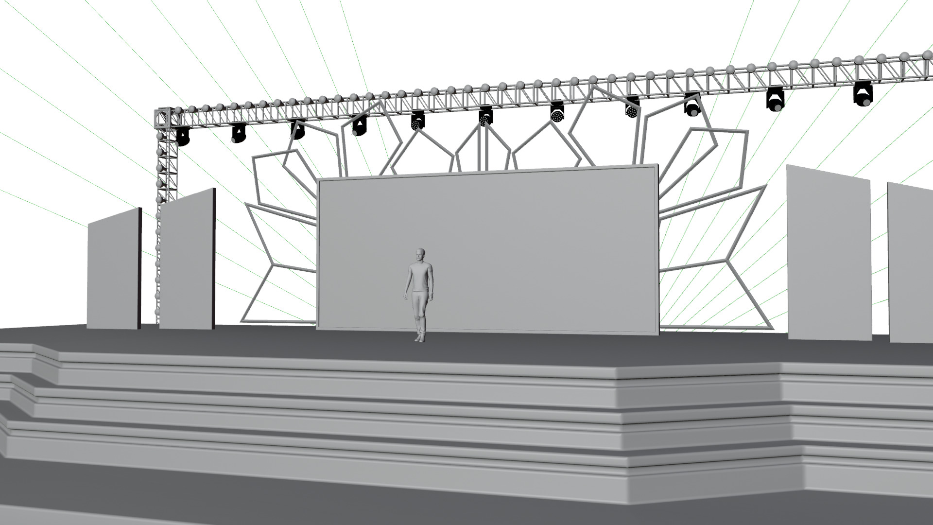 Entertainment Event Stage or Set Design with Light 3D model_25