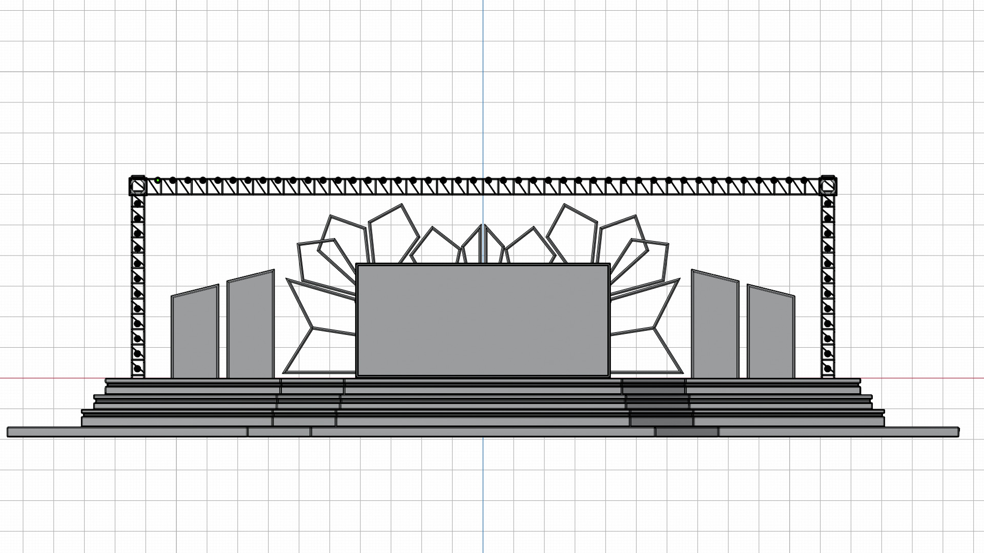 Entertainment Event Stage or Set Design with Light 3D model_30