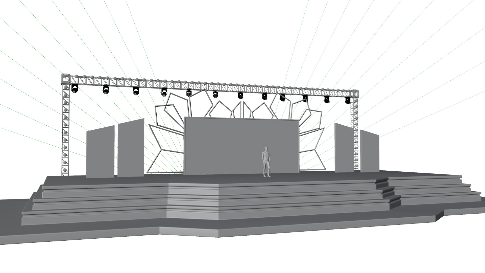 Entertainment Event Stage or Set Design with Light 3D model_28