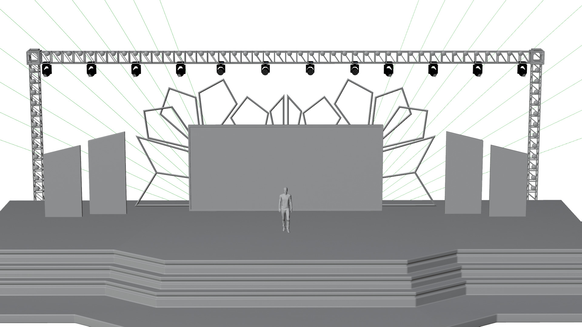 Entertainment Event Stage or Set Design with Light 3D model_21