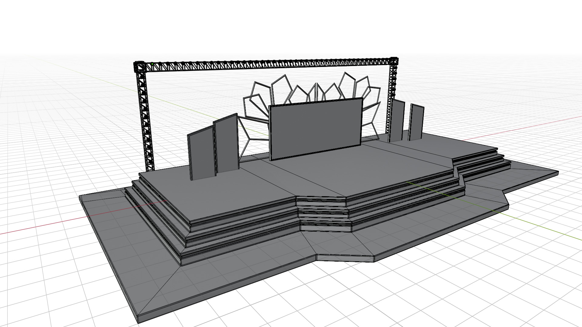 Entertainment Event Stage or Set Design with Light 3D model_32