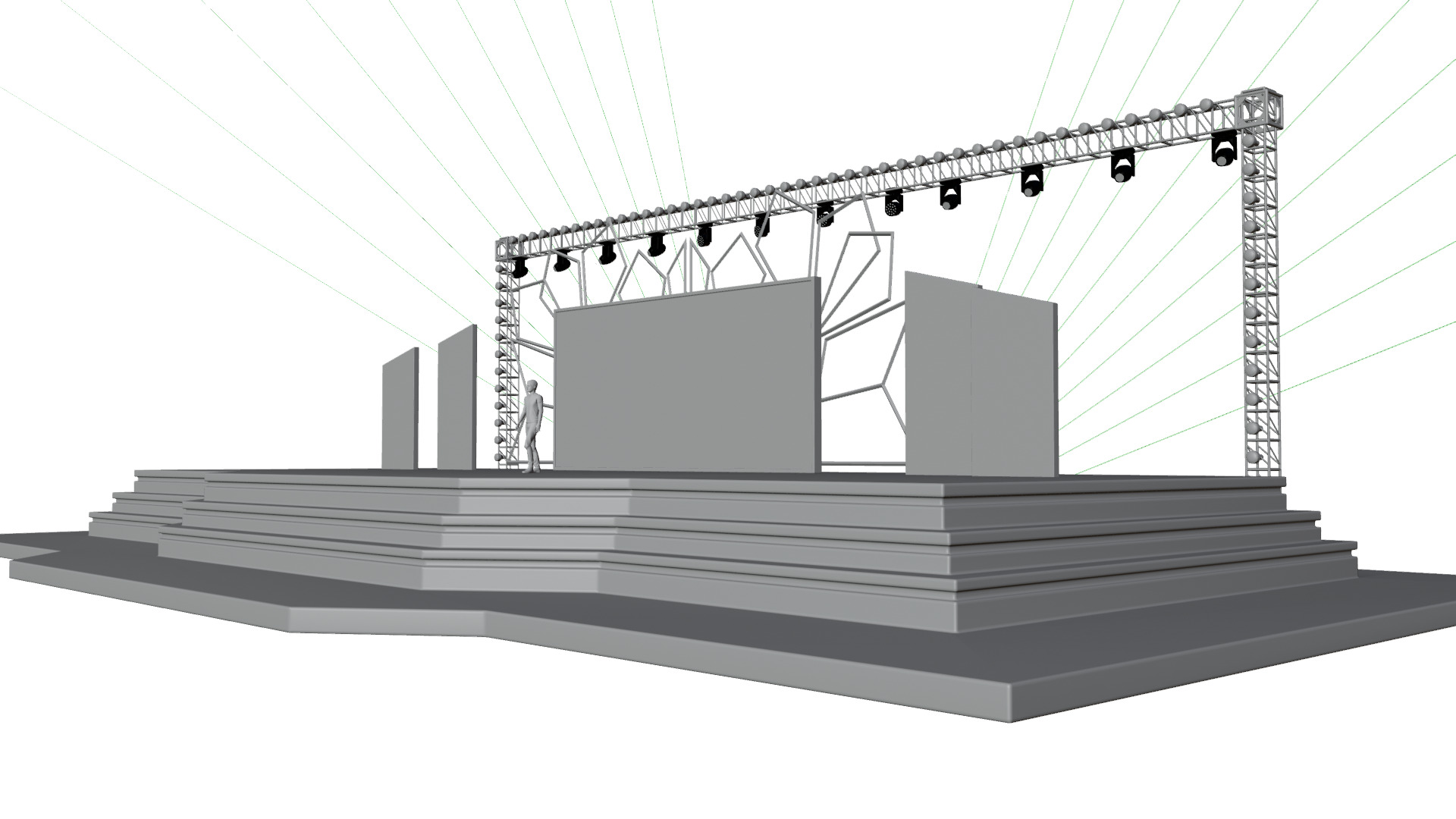 Entertainment Event Stage or Set Design with Light 3D model_18