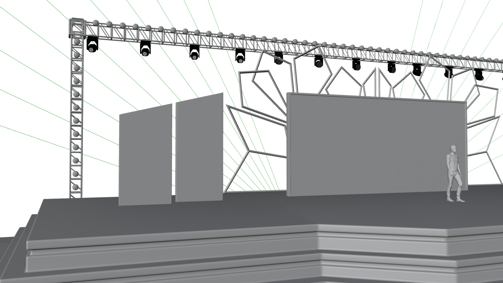 Entertainment Event Stage or Set Design with Light 3D model_29