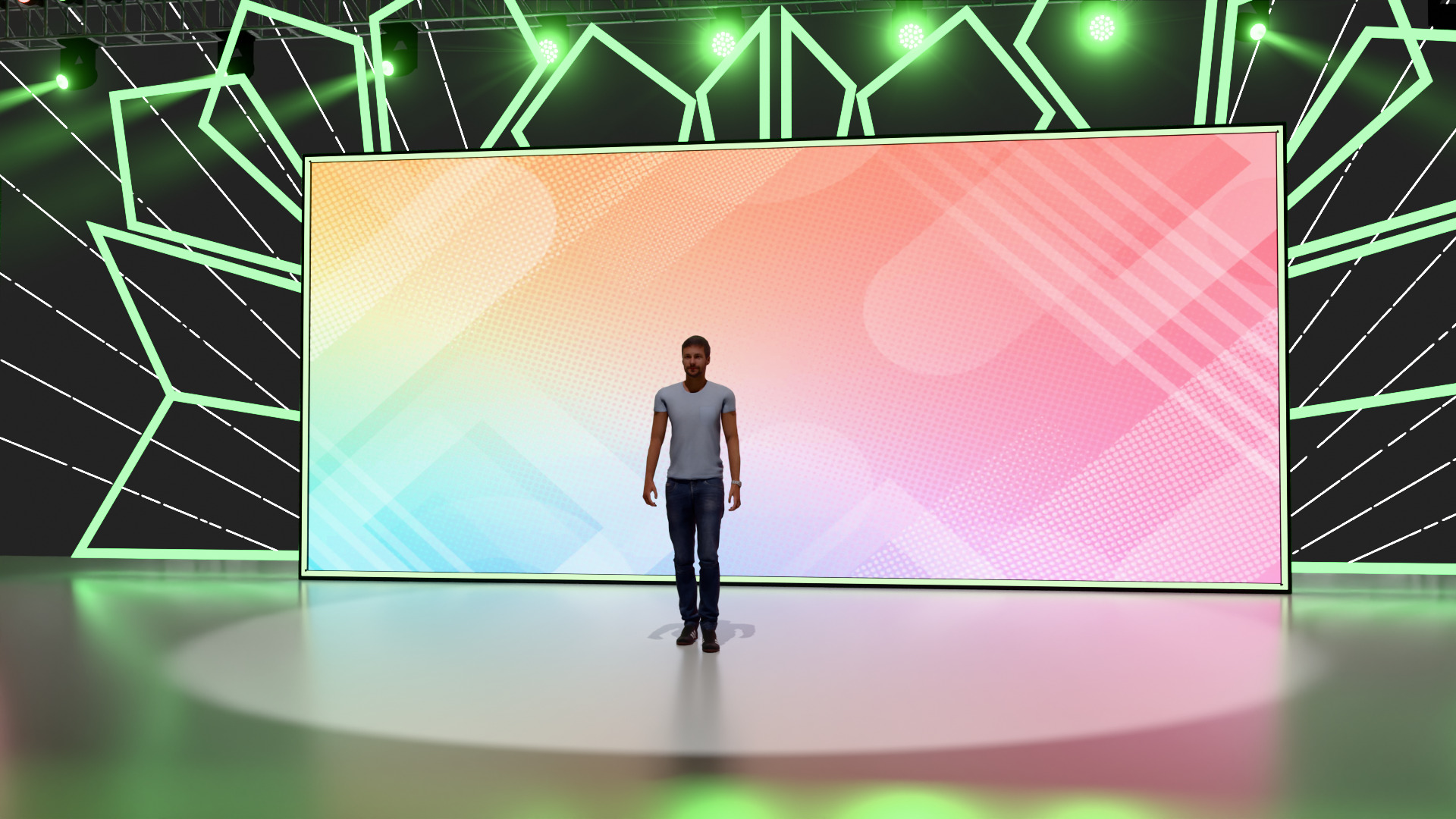 Entertainment Event Stage or Set Design with Light 3D model_11