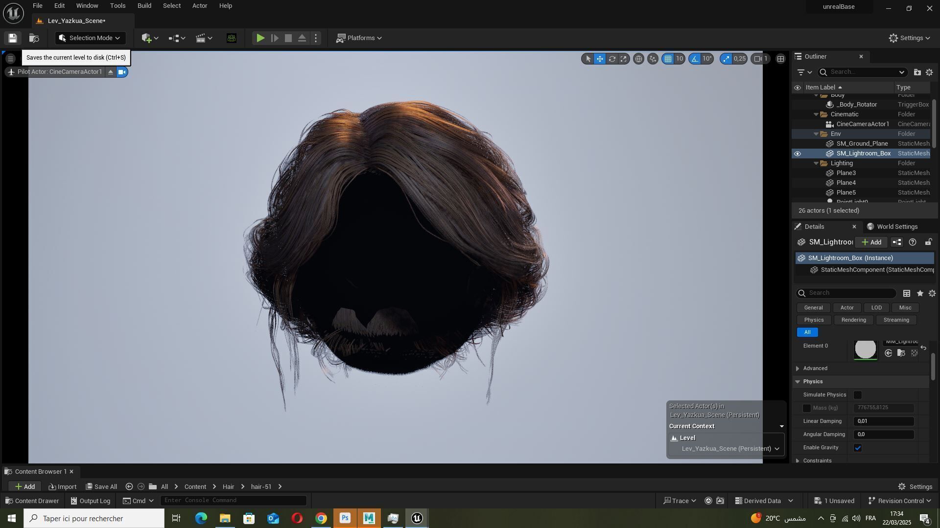 Elegant Bun Hairstyle - Realistic 3D Female Hair Model Low-poly 3D model_12